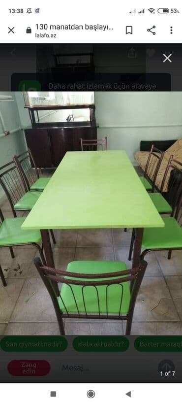 Masa və oturacaq dəstləri: Mətbəx üçün, Yeni, Açılmayan, Kvadrat masa — 29