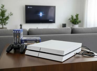 плейстейшн 4 купить: Məhsul: Sony PlayStation 4 (PS4) – ağ rəngli korpus Xüsusiyyətlər: - — 1