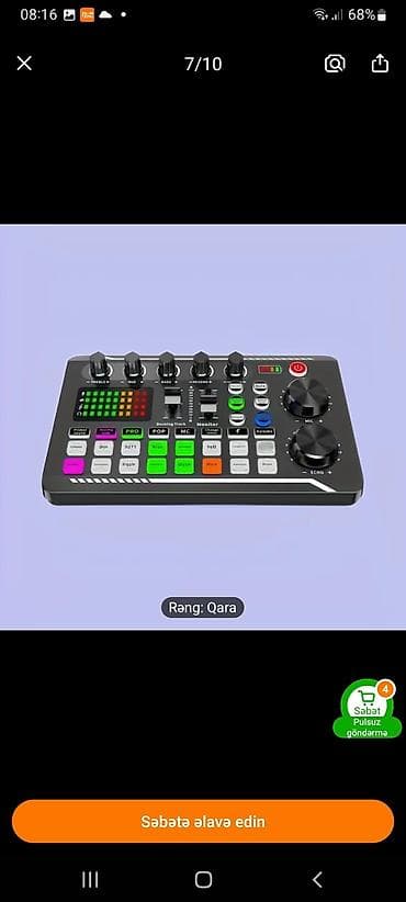 Səs effekti və studiaya nəzarət pulti – portativ USB/live sound karta — 4