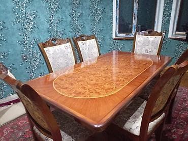 Qonaq otağı üçün, Oval masa, 6 stul