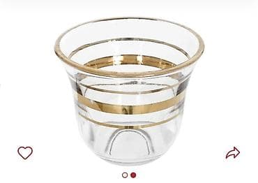 Armudu stəkanlar, rəng - Qızılı, Şüşə, 6 ədədli dəst