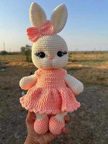 Yumşaq oyuncaqlar: Amigurumi dovşan oyuncağı – əl işi toxunma - Material: yumşaq — 3