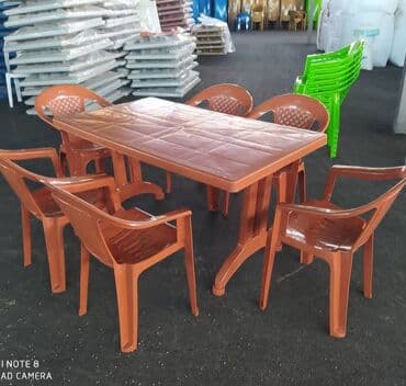 qabağ stolu: Yeni, Dördbucaq masa, 6 stul — 6