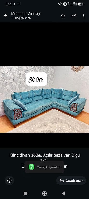 Künc divan, Açılan, Bazalı