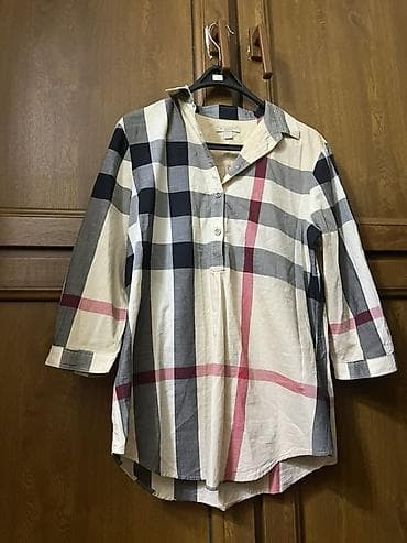 Qadın köynəyi – qara, boz, krem və çəhrayı zolaqlı iri dama naxışlı