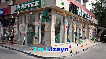 Yeni acilan obyektler ucun 3 bucaqbayraqların bezedilmesi. Zm.Dizayn
