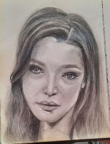 kartinka profil uchun: Qrafit qələm portret rəsmi - Texnika: qrafit (qələm) ilə əl işi - — 3