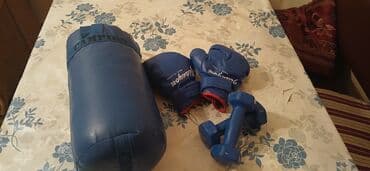 Боксерские груши: Boks torbası və əlcəklərdən ibarət bu dəst evdə və ya idman zalında — 2