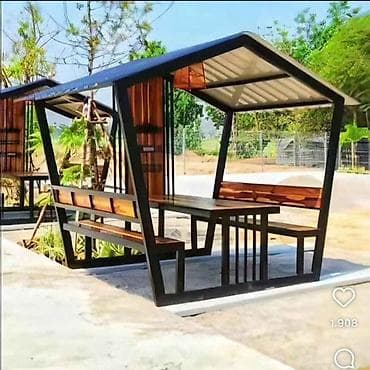 Yeni, Dördbucaq masa, Açılmayan, Skameykalar ilə, Metal, Rusiya