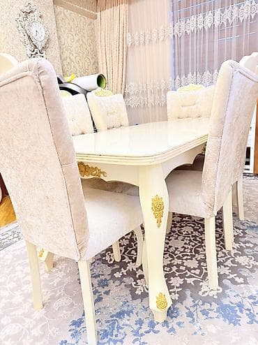 ikinci əl masa: Açılan stol və 6 stul satılır — 7