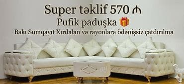 metbext mebeli islenmis: Künc divan, Pufik — 1