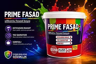 Silikonlu Fasad üçün boya, 22 kq, rəng - Ağ, Suya davamlı