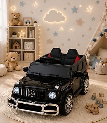 Uşaq üçün elektrik maşınları: Uşaq üçün elektrikli minik avtomobili, Mercedes G-Class üslubunda qara — 1