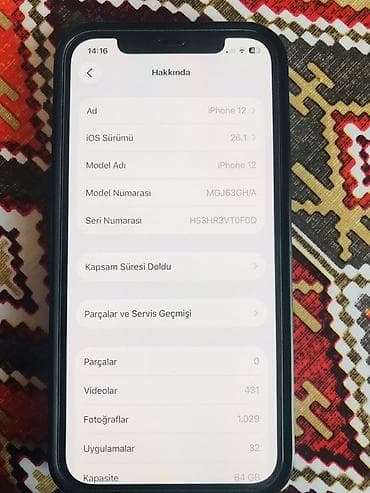 12 volt: IPhone 12, 64 GB, White Titanium — 8