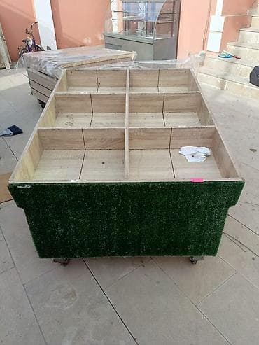 Оборудование для производства: Mağaza üçün mobil meyvə-tərəvəz vitrini / ada stendi - Material: ağac — 1