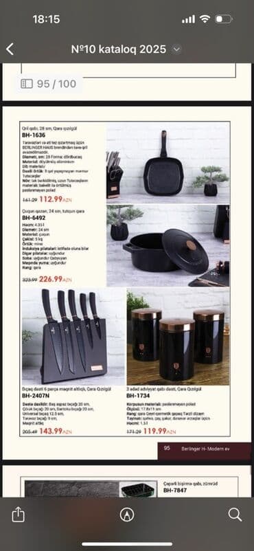 набор ножей: Qiymətlər şəkillərdə var Berlinger Haus markasından qara qızılı rəngdə — 4