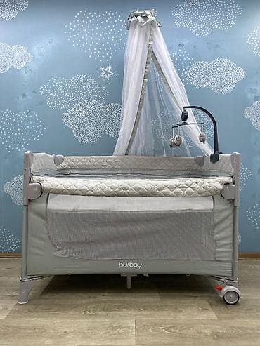 Uşaq geyimi və ayaqqabıları: 🌙✨ Burbay 3in1 ManeJ Çarpayı Körpənizin rahat yuxusu və — 3