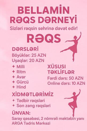 курсы парикмахера в баку: Bellami̇n rəqs dərnəyi̇ – rəqsin sehrinə qoşul! Rəqs dərsləri: - — 1