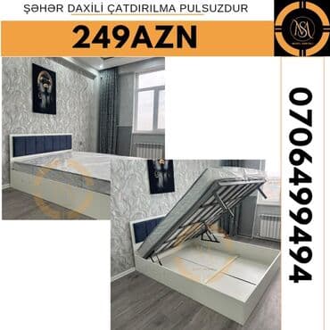 tek yataqlar: Müxtəlif dizaynda təklif olunan başlıqlı tək nəfərlik yataqlar. Bəzi — 3