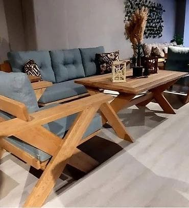 super mebel: Dördbucaq masa, Açılmayan, Stullar ilə, Taxta — 7
