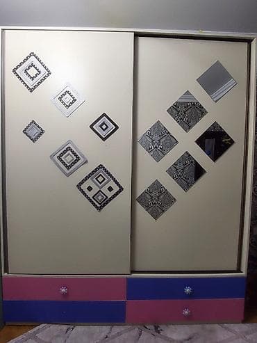 İşlənmiş, 2 qapılı, Güzgülü, Rəngli, Taxta, Kupe, Düz dolab