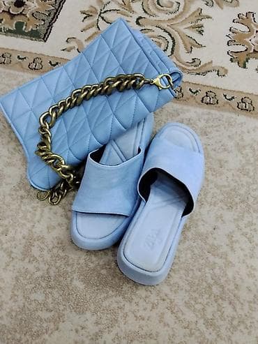 Mavi rəngdə qadın dəsti: Zara-size 42 - Açıq göy, quilted (romb