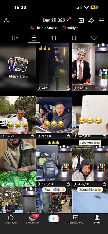 Salam alekum tik tok hesabı satılır 31leveldi şəxsi hesabdır 34.6k