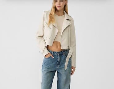 zara xs: Dəri kurtka, Stradivarius, XS — 3