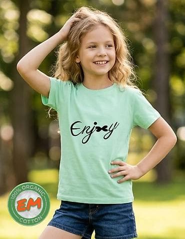 Детская одежда и обувь: Uşaq T-shirtləri – “Enjoy” printli, 100% orqanik pambıq - Material — 6
