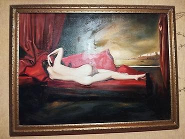 yardimli sekilleri: Yağlı boya tablo – klassik üslubda yatan qadın nü tablosu - Texnika — 1