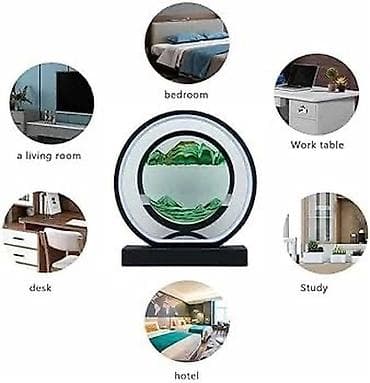 Sandıqlar: LED işıqlı qum saatı (qum mənzərə lampası) - Dizayn: Dairəvi çərçivə — 6