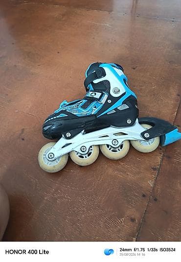 Inline təkərli konkisətləri – Breman markası, mavi-qara rəng sxemi — 2