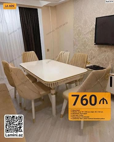 ag masa: Masa dəsti – Kod: 3174 - Açılan masa: Açıq ölçü 90×200 sm, bağlı — 1