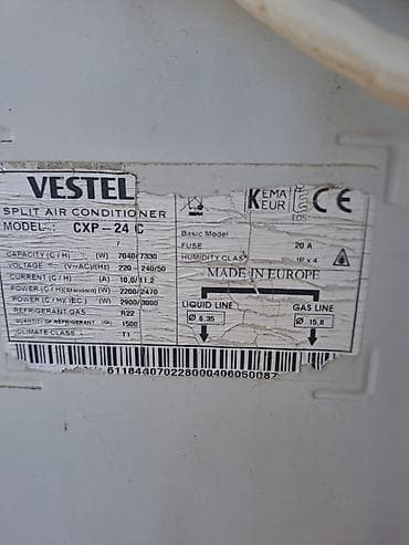 kandsaner: VESTEL split kondisioner – Model: CXP-24C Texniki göstəricilər — 2
