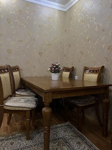 komputer masalari: Qonaq otağı üçün, Açılmayan, Dördbucaq masa, 4 stul — 2