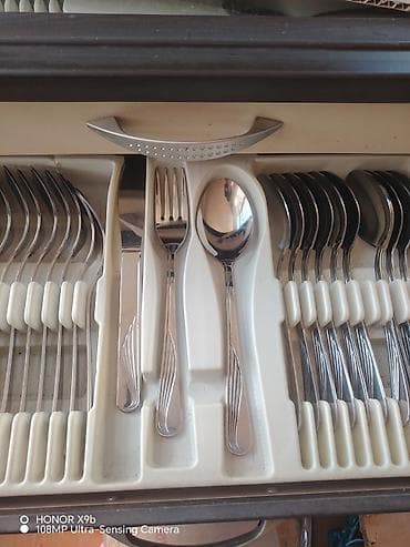 pitbul sekilleri: Paslanmayan poladdan çəngəl-bıçaq qaşıq dəsti - Klassik xəttli — 4