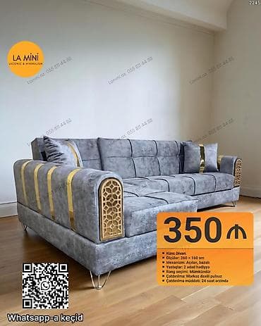 king mebel: Künc divan, Açılan, Bazalı, Şəhərdaxili pulsuz çatdırılma — 1