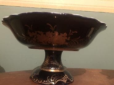 Orijinal Çexiya Kobalt Vaza — Haas & Czjzek (24K Gold Plate) 24 — 3