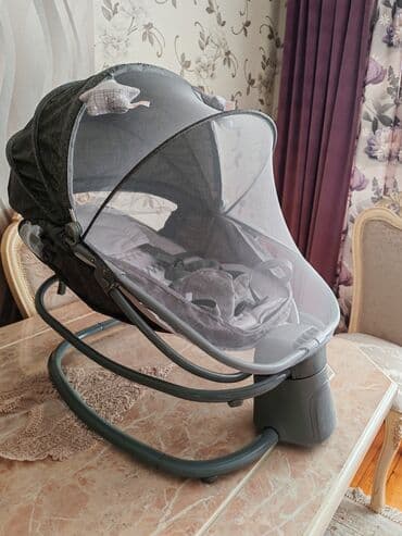 qidalandırmaq üçün uşaq stul yelləncək: Təzədən fərqlənmir. Elektrikli beşik/uşaq yelləncəyi - Rəng: boz - — 4