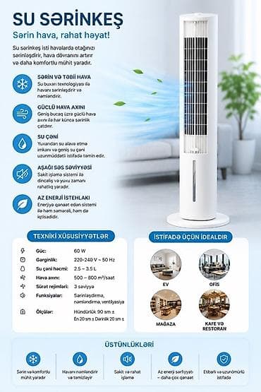 ventilyatorlar dordperli: Ventilyator Yeni, Döşəməüstü, Kolon, Kredit yoxdur, Pulsuz çatdırılma — 1