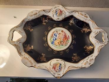 masin tort sekilleri: Dekorativ boşqab və şüşə meyvəqabı dəsti — 10