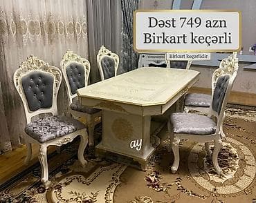 Qonaq otağı üçün, Açılmayan, Dördbucaq masa, 6 stul