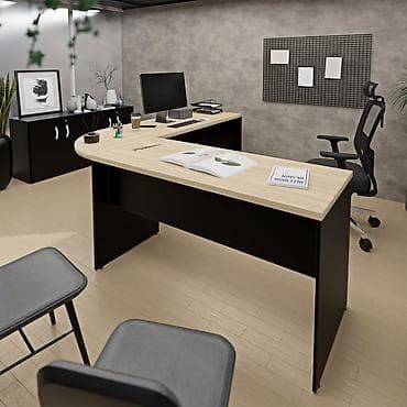 ofis desti: Ofis üçün L‑şəkilli iş masasının dəsti - Dizayn: L formalı iş səthi – — 1