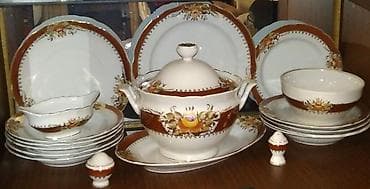 Nahar dəsti, rəng - Ağ, Farfor, 6 nəfərlik, Çexiya