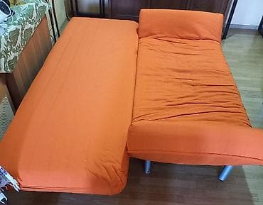 ofis divan: Portativ dizaynlı çevrilə bilən divan-çarpayı - Rəng: parlaq narıncı — 1