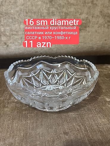 Vintaj kəsimli kristal qab – salatlıq və ya konfet qabı. - Mənşə — 1
