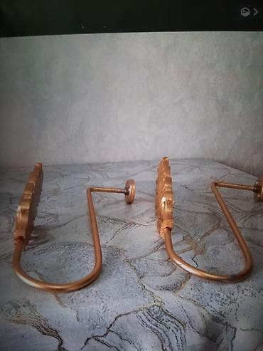 divar ici dus: Qızılı rəngdə dekorativ pərdə bağları – 2 ədəd dəst - Klassik yarpaq — 3