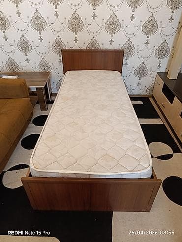 İşlənmiş, Təknəfərlik çarpayı, Bazalı, Matras ilə, Siyirməsiz