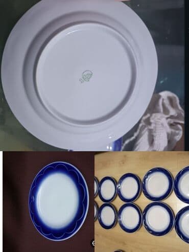 встроенная сушилка для посуды: Обеденный набор, цвет - Голубой, Керамика, 12 персон, Россия — 2