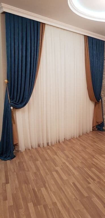 ev üçün pərdələr: Türkiyə istehsalı pərdələri - 1 metrəsi 15 - 20 - 25 manat, Modern — 7